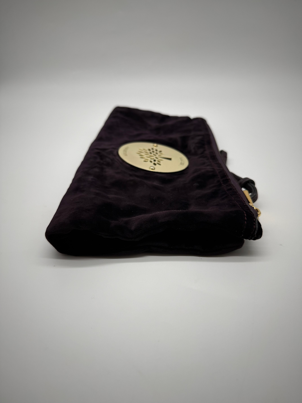 Thumbnail: Mulberry Deep Purple Velvet Clutch.