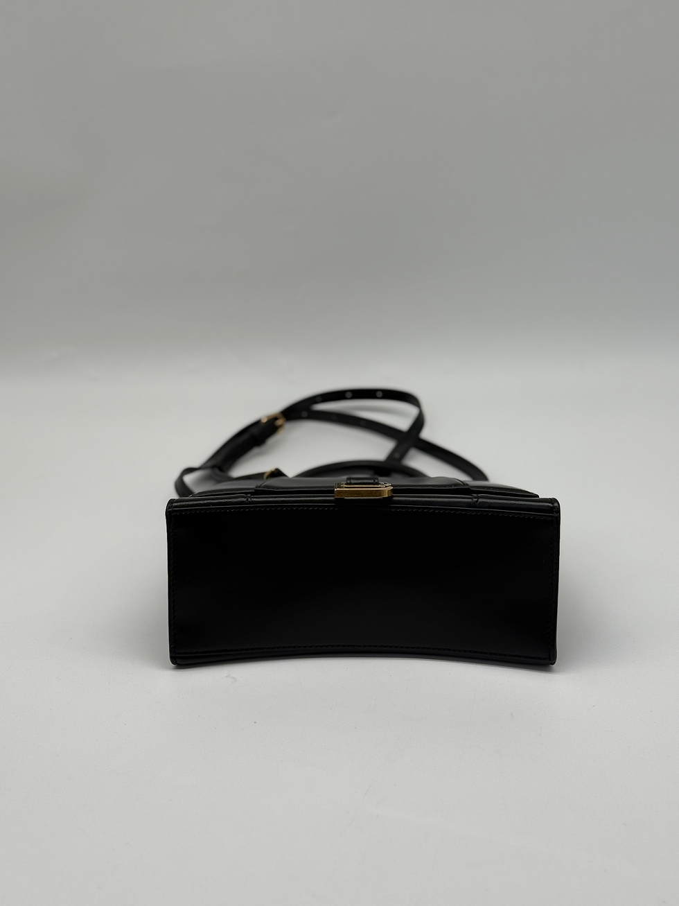 Thumbnail: Balenciaga Black Leather Hourglass Bag.