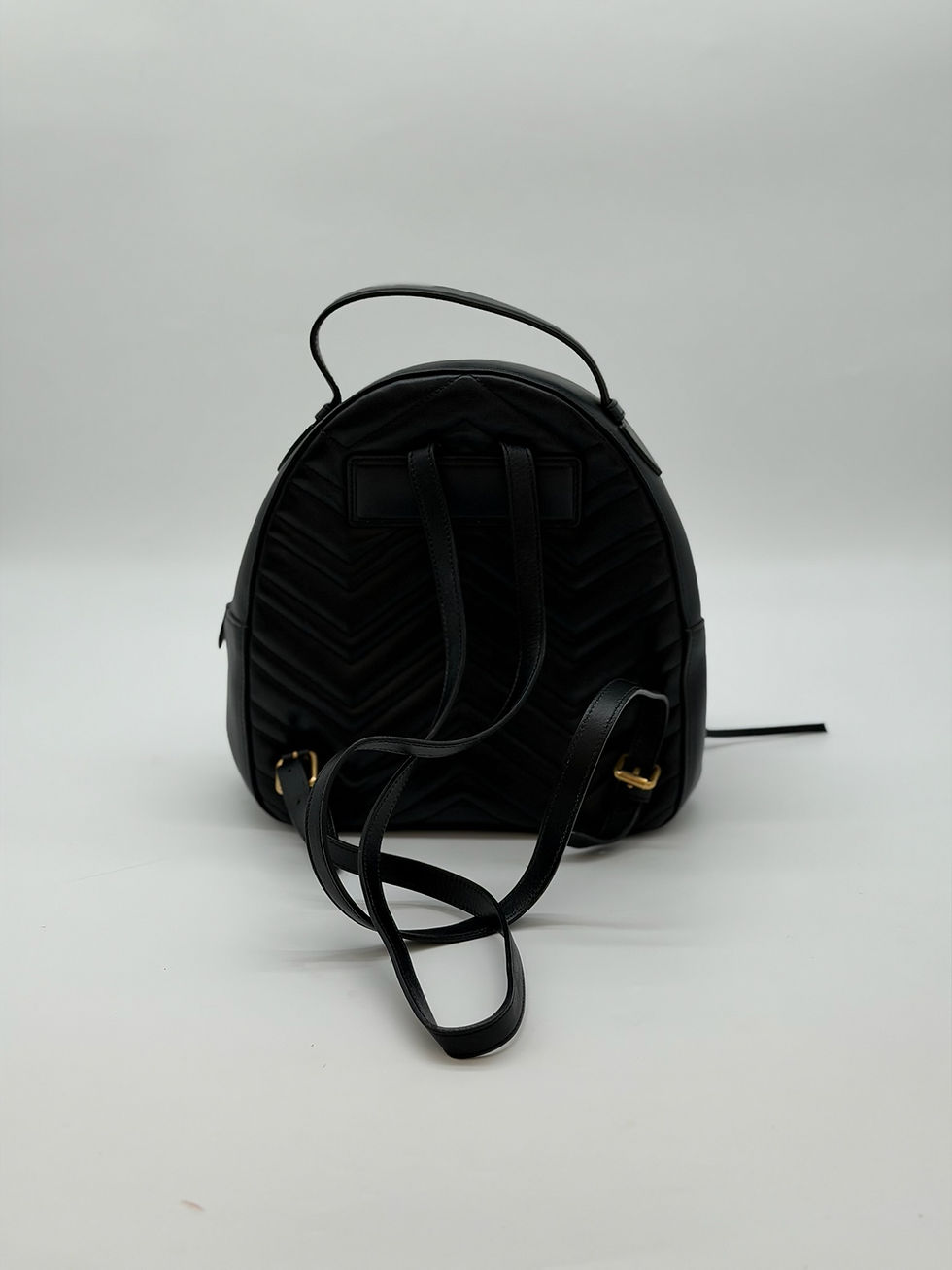 Thumbnail: Gucci Black Leather Marmont Backpack.