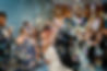 Bride and Groom grand exit kiss at thier wedding celebration