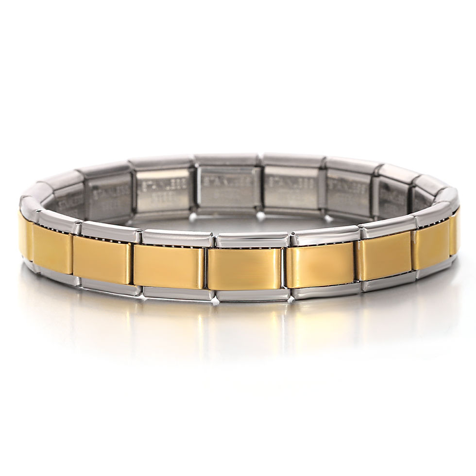 Thumbnail: Gold Color Square Tightness Elastic Stainless Steel Bracelet Bangle for Women Ne