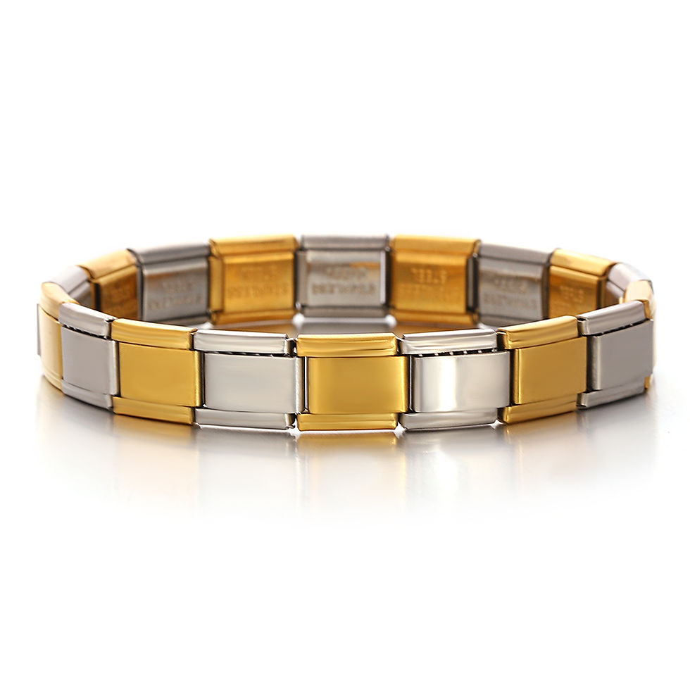 Thumbnail: Gold Color Square Tightness Elastic Stainless Steel Bracelet Bangle for Women Ne