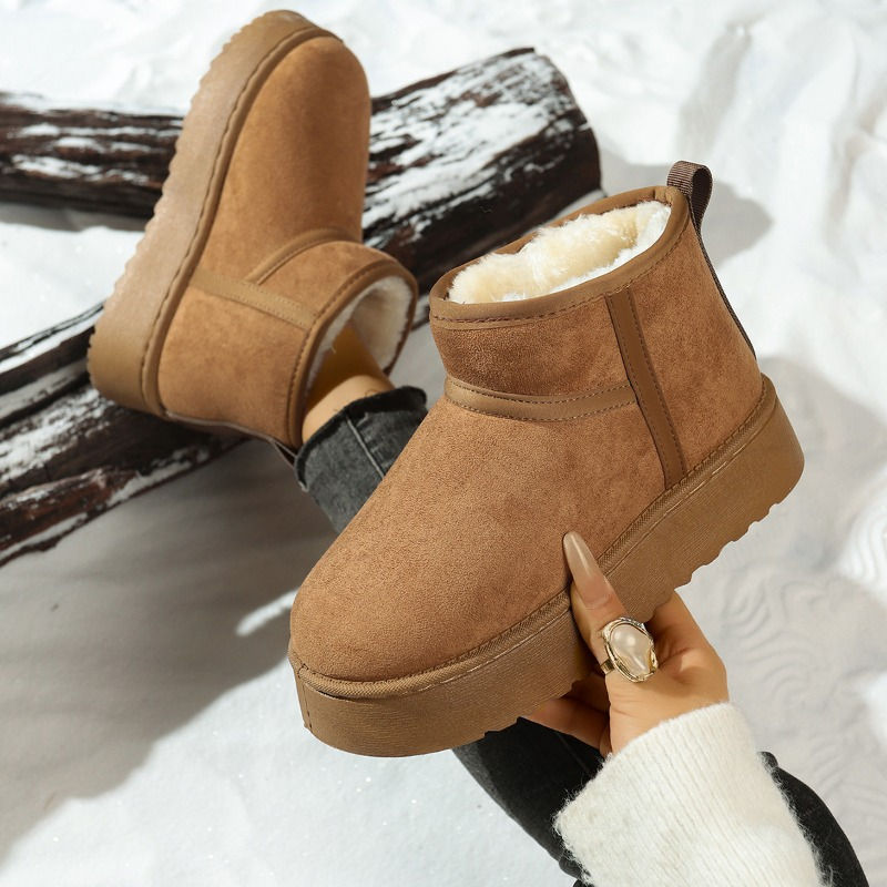 Thumbnail: Real Sheepskin Wool Low-cut Warm Comfortable Shoes Women Fashion Short Shoes 202