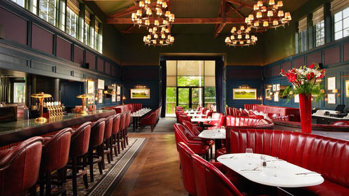 Dining area artwork, Carton House Hotel, Kildare, Ireland 