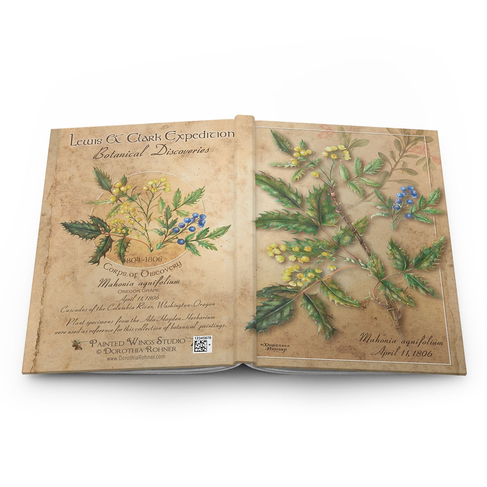 Thumbnail: Oregon Grape- Botanical Hardcover Journal — Created from Herbarium Plates