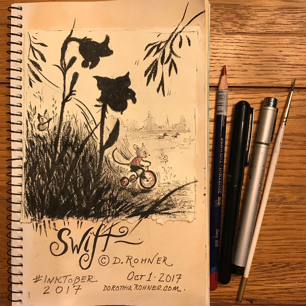 Day 1 #Inktober -Swift © Dorothia Rohner