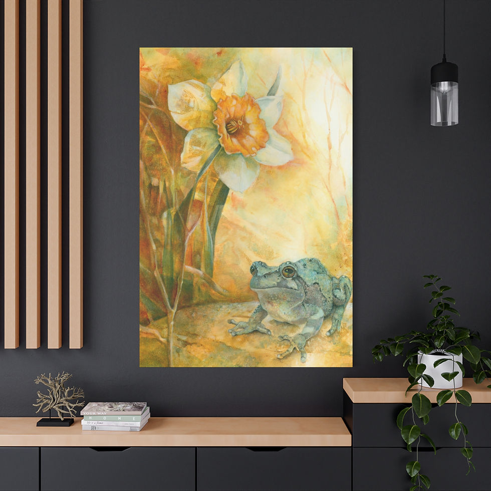 Thumbnail: Happy Frog Matte Canvas Print — Watercolor Wall Art by Dorothia Rohner