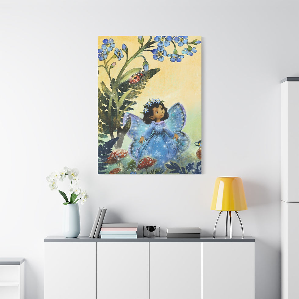 Thumbnail: Blue Fairy Matte Canvas Wall Art — Stretched 1.25"