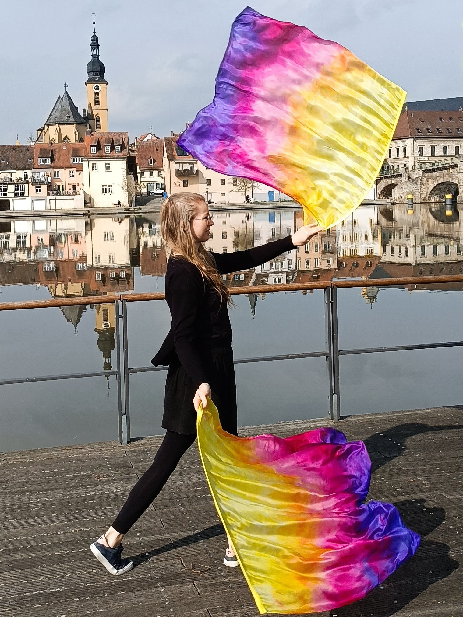 Seidenflaggenpaar Bsp. Gr. XS -ewige Freude-