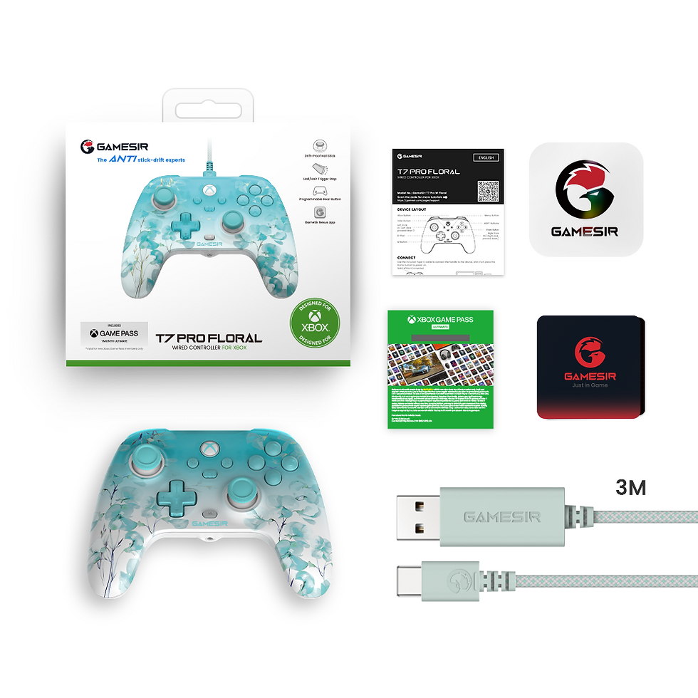 Thumbnail: GameSir T7 Pro Floral Xbox Controller with Hall Effect Joystick for Xbox Series 