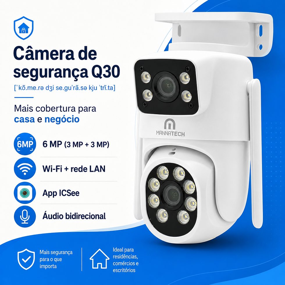 Miniature : Q30 Security Camera Dual Lens 6MP 360° PTZ Wi‑Fi iCSee