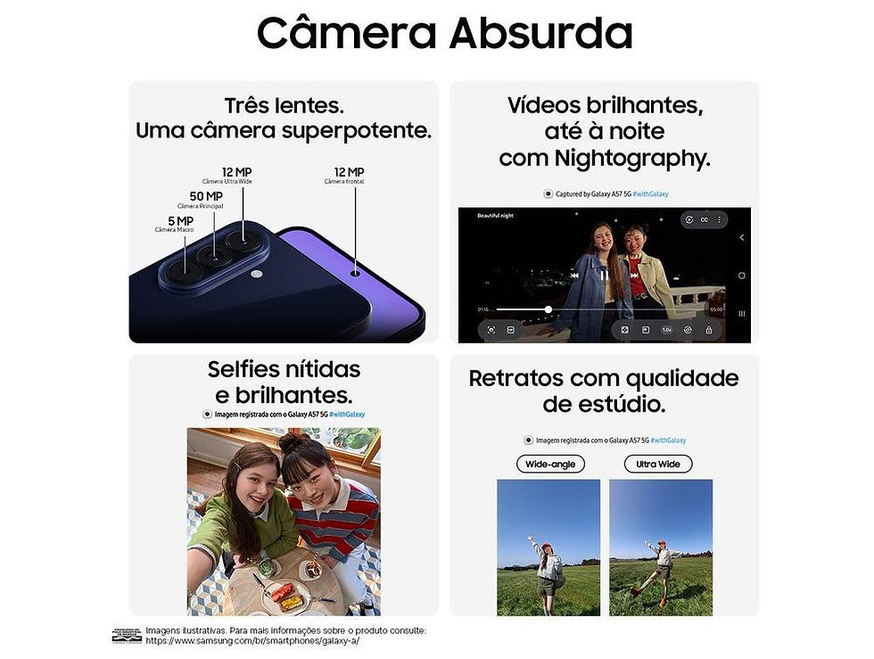 Thumbnail: Samsung Galaxy A57 Smartphone 128Gb 5g 8Gb Ram Gray 6.7\" Triple Camera + 12Mp S