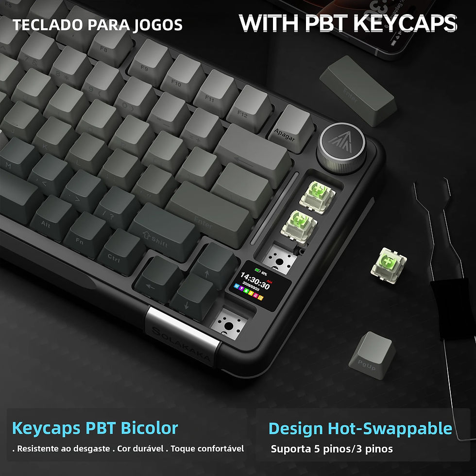 縮圖：SOLAKAKA A75PRO Keyboard 75% Wireless Mechanical with Screen and Knob RGB Backli