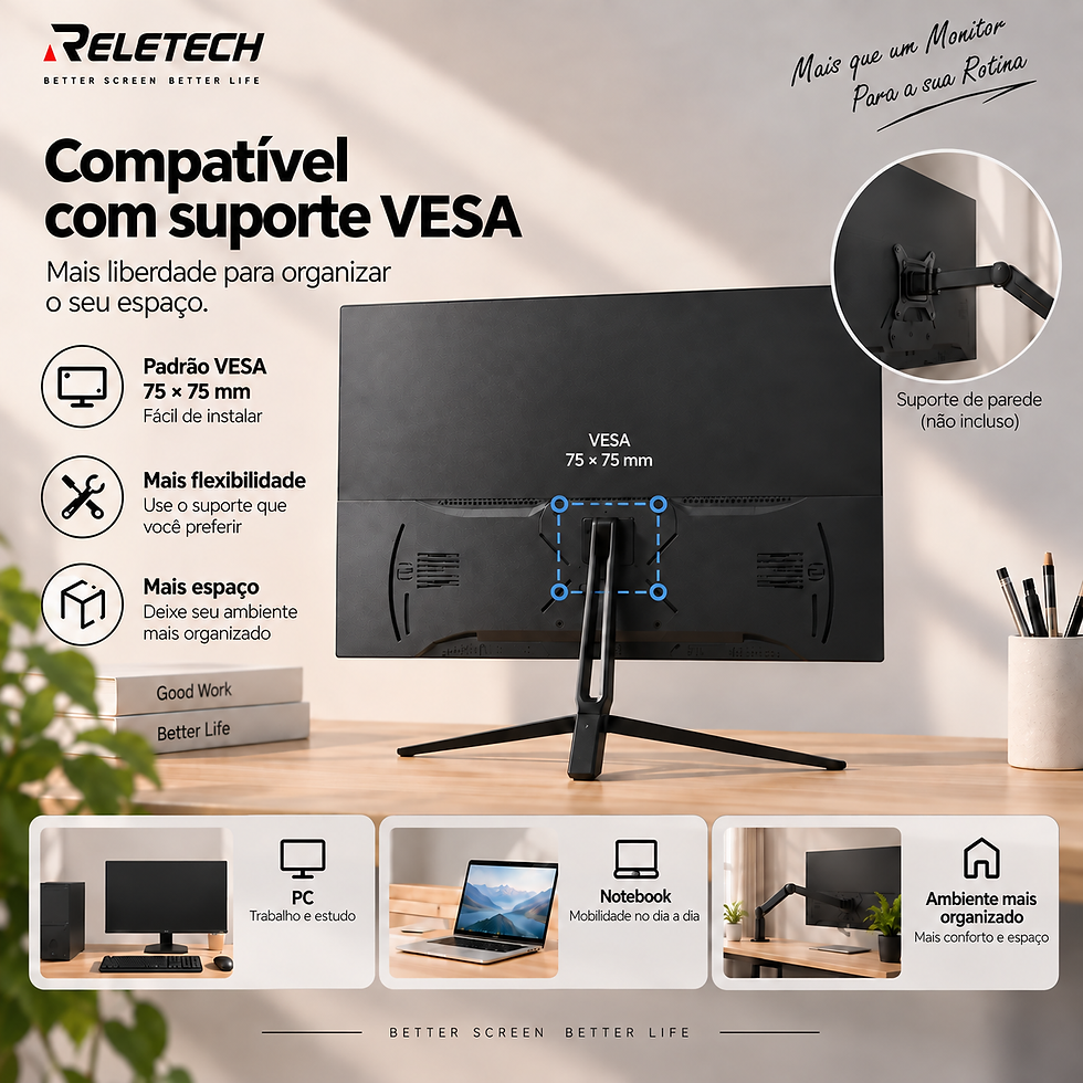 縮圖：Reletech Monitor 21.5Inch 100Hz FHD 1080P 3000∶1 VA Gaming Moniter PC Monitors