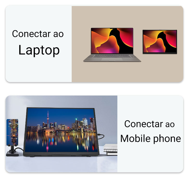 Thumbnail: Monitor Portátil ZSUS 1280P 60Hz Para Laptop, XBox, PS4/5, Switch, Caixa de TV,