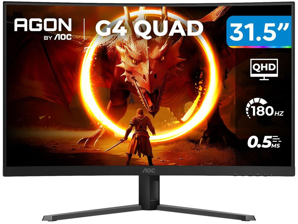 Aoc Gaming 32" Qhd 180Hz Va 0.5Ms HDMI Displayport Gaming Monitor - Bivolt