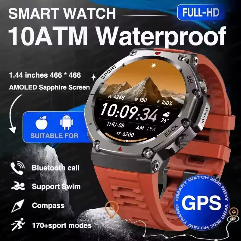 Miniatura: 2025 New Military Bluetooth Call Smart Watch Built-in GPS Compass Barometric Alt