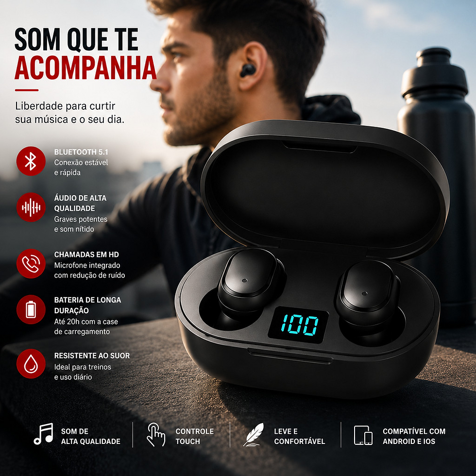 Miniatura: Mini Tws Earbuds with Digital Display and Battery Indicator Bluetooth 5.0 Stereo