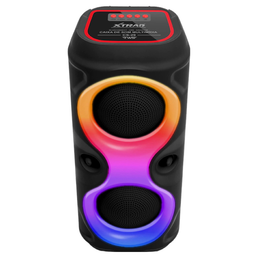 Miniatura: Caixa de som Bluetooth Com Led RGB Portátil FM USB TWS 30W