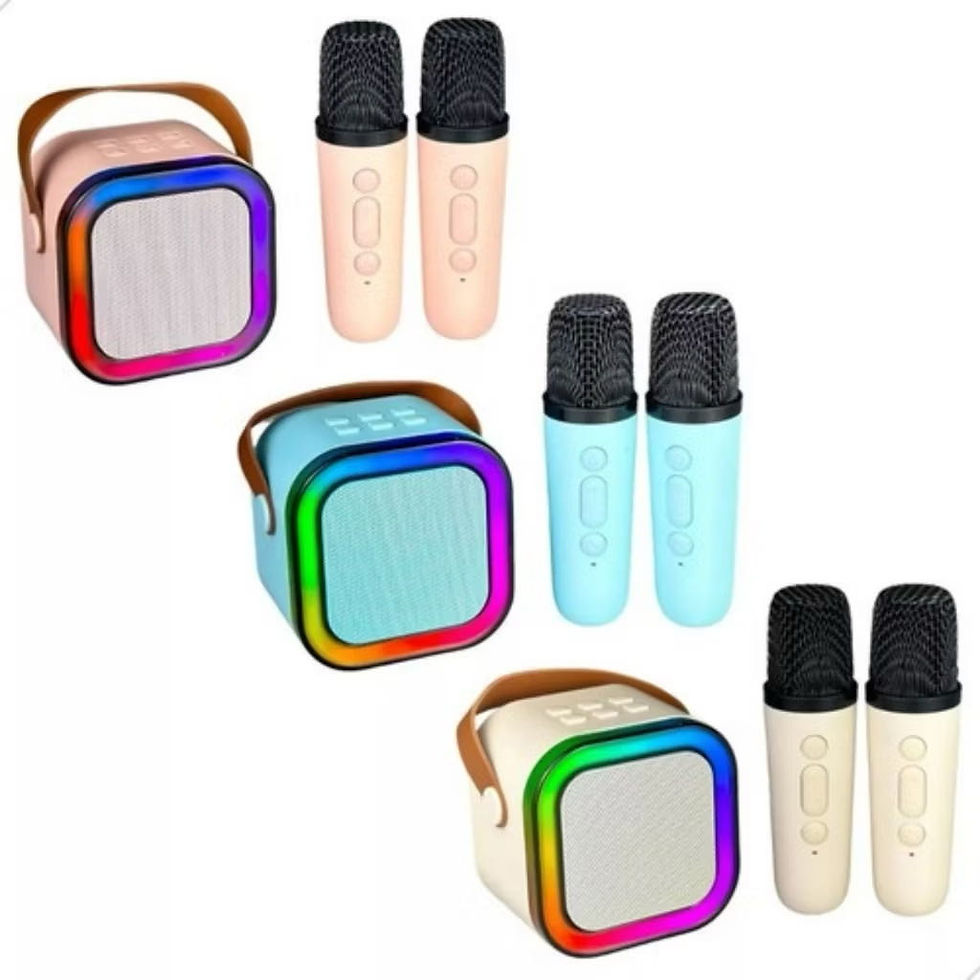 Thumbnail: Wireless Bluetooth Portable Karaoke Speaker Sound Box With 2 Microphone
