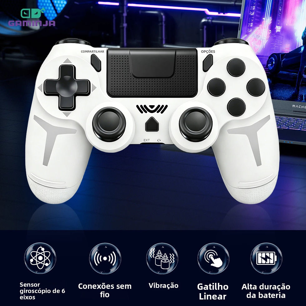 Miniatura: GAMINJA Wireless Gamepad 6-axis Gyroscope Dual Vibration With Touch Pad For PS4 