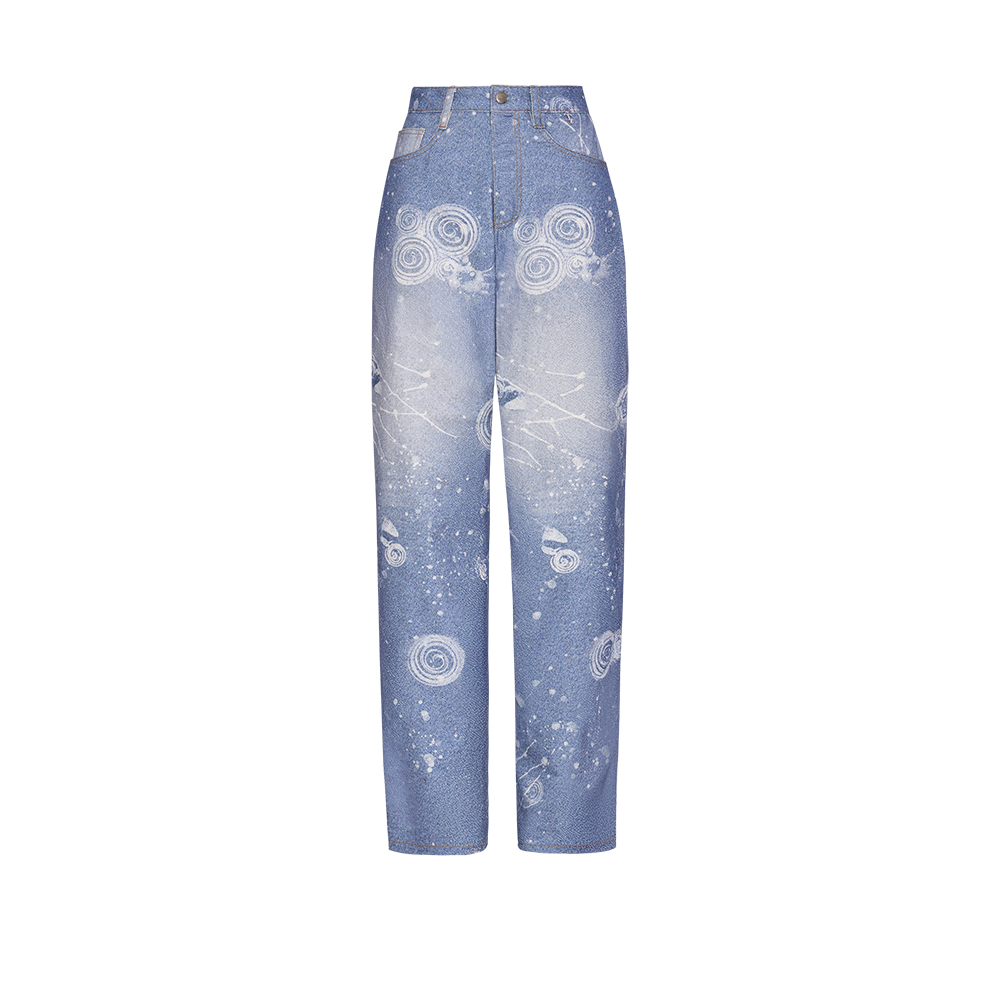 HALTZ JEANS - BLEACH ROAMANTIC CHAOS PRINTED STRAIGHT-LEG JEANS