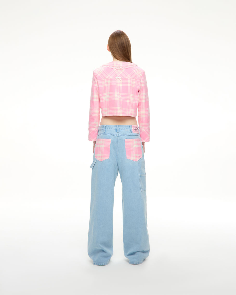 Thumbnail: BAILEEE JEANS PANTS - CHECKED IN BACK POCKETS DENIM PANTS