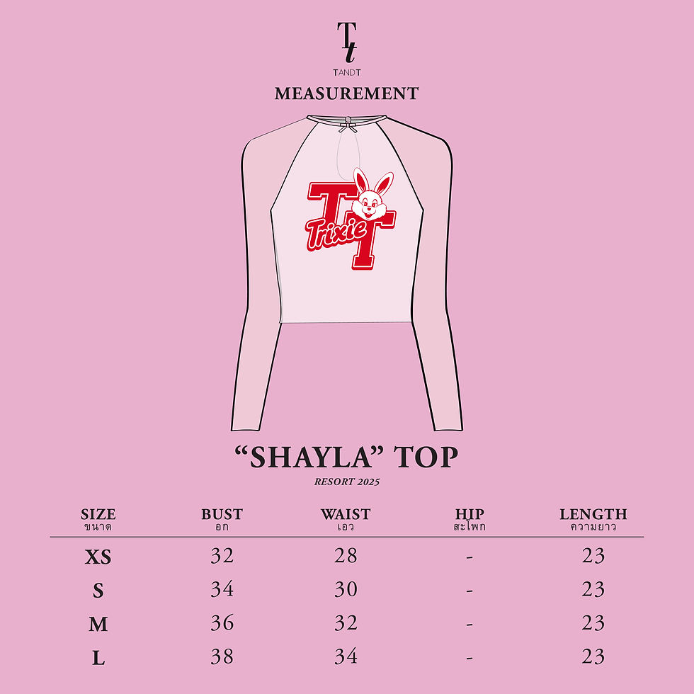 Thumbnail: SHAYLA TOP - TRIXIE LOGO PRINTED RAGLAN LONG SLEEVES TULLE TOP