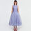 Thumbnail: ODETTE DRESS - CAPE-EFFECT DRAPED BACK SLEEVELESS RUCHED TULLE BALLOON M