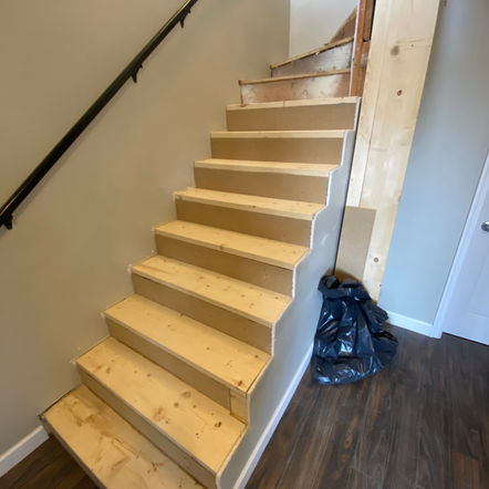 Stairs with laminate flooring installed