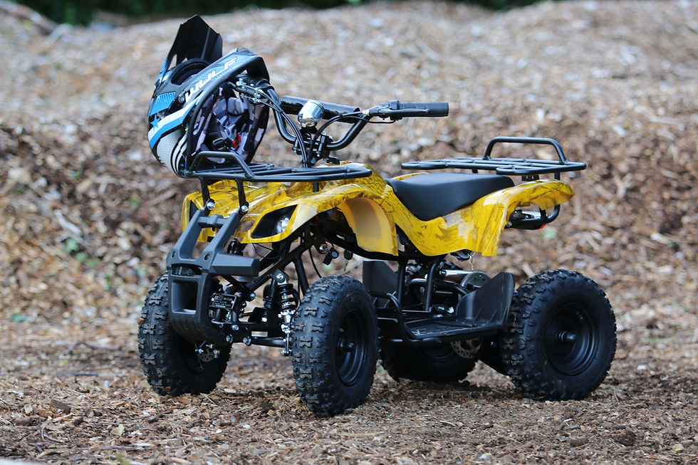 YellowQuadbikewithahelmet