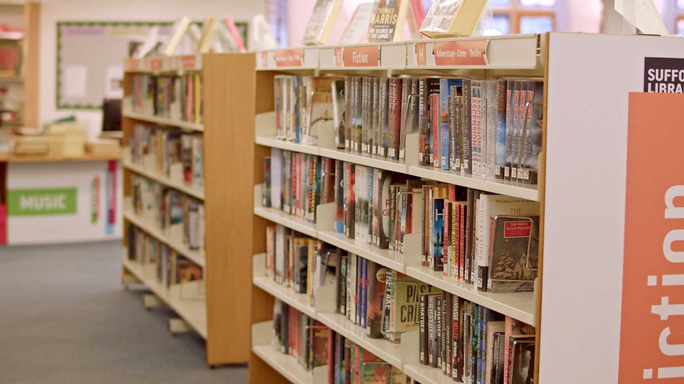 Suffolk Libraries shelfs of books