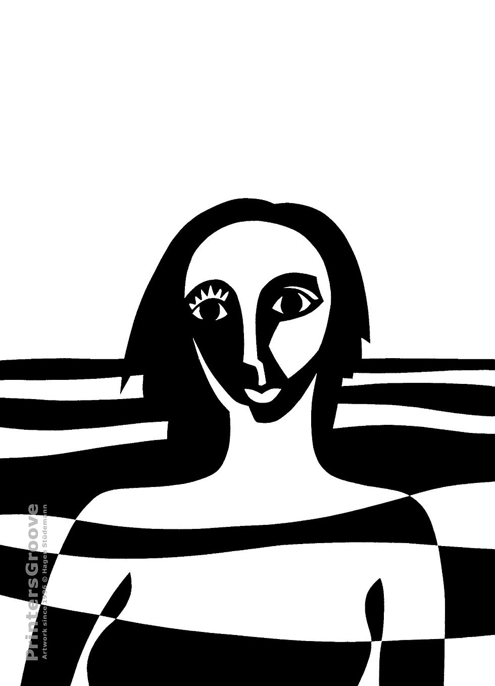 Badende (Pop Art mit Op Art Wellen)