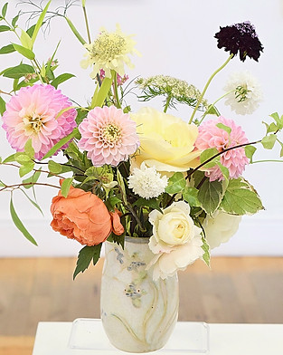 Garden grown gift flowers in a handmade vase free delivery
