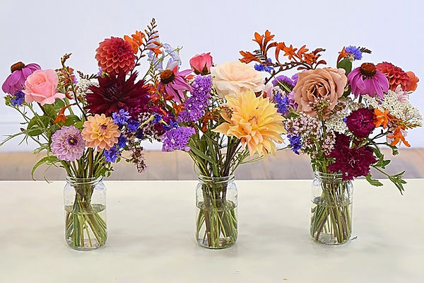 bunches of locally grown flowers in Torquay