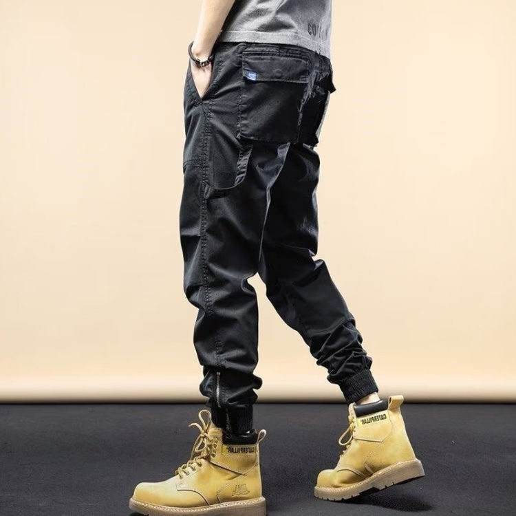 Thumbnail: Mens Overalls Long Pants Casual Loose Leg Jeans