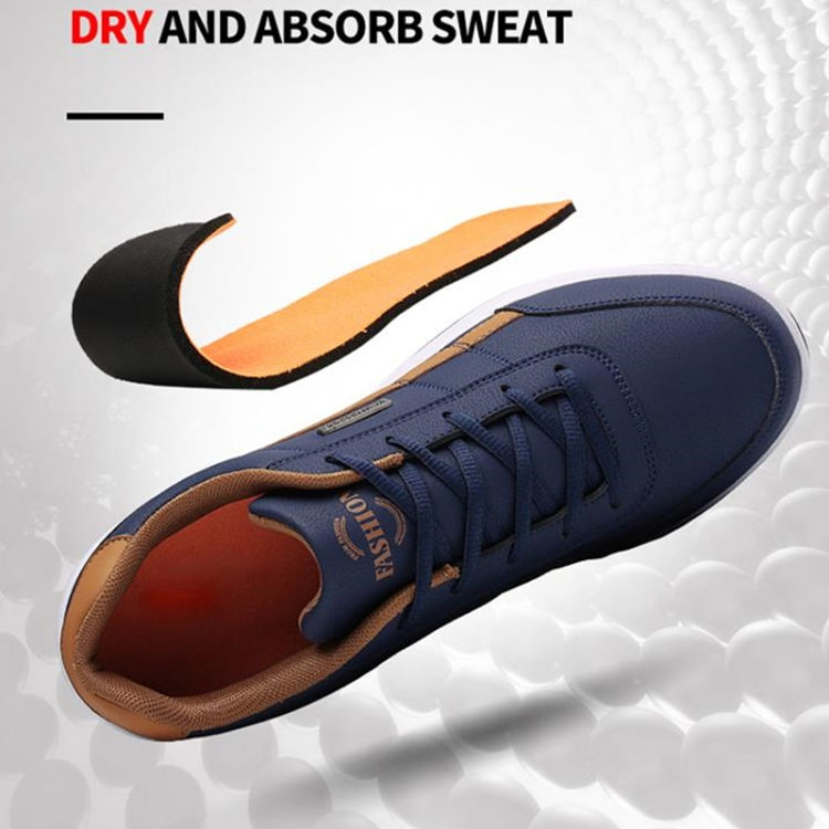 Thumbnail: Leather Men Casual Shoes Breathable Leisure Male Sneakers All-match Men Shoes