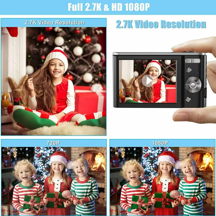 Thumbnail: 2.4-inch TFT Color Screen HD Digital Camera Portable Travel 8X Zoom Smart Camera