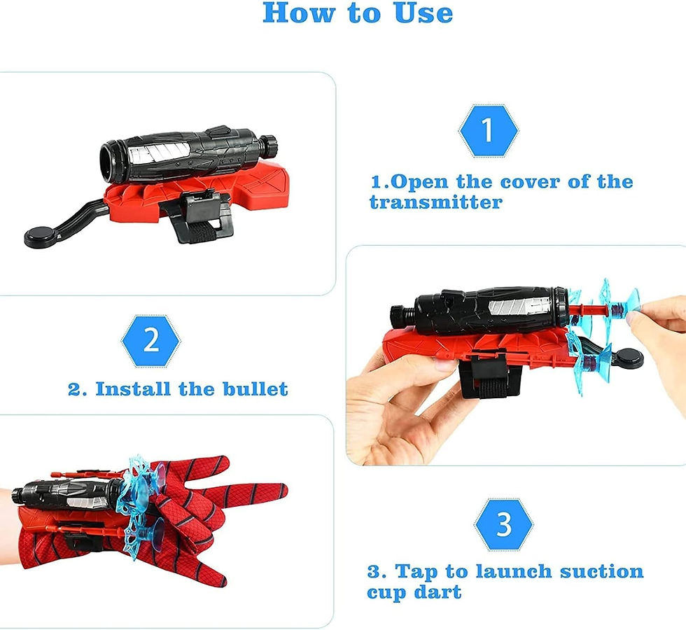 Thumbnail: Spiderman Toy Wrist Web String Shooter Launcher with Glove