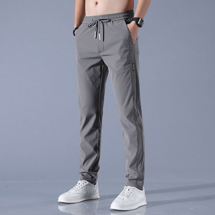 Thumbnail: Mens Summer Thin Elastic Waist Pants