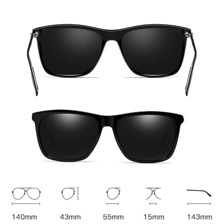 Thumbnail: Men Retro Fashion Aluminum Magnesium Frame UV400 Polarized Sunglasses