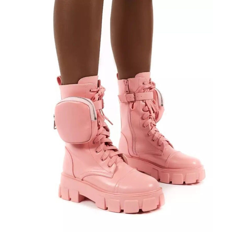 Thumbnail: Autumn and Winter Retro Thick-soled Muffin Heel Martin Boots