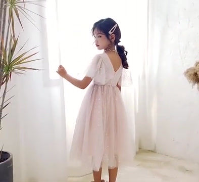 Thumbnail: A22101 Girls Summer Star Mesh Princess Dress