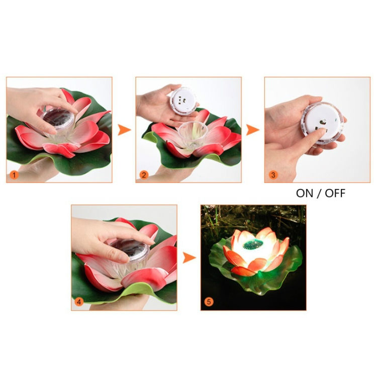 Thumbnail: Solar Outdoor Waterproof Floating Light Garden Courtyard Lotus Light