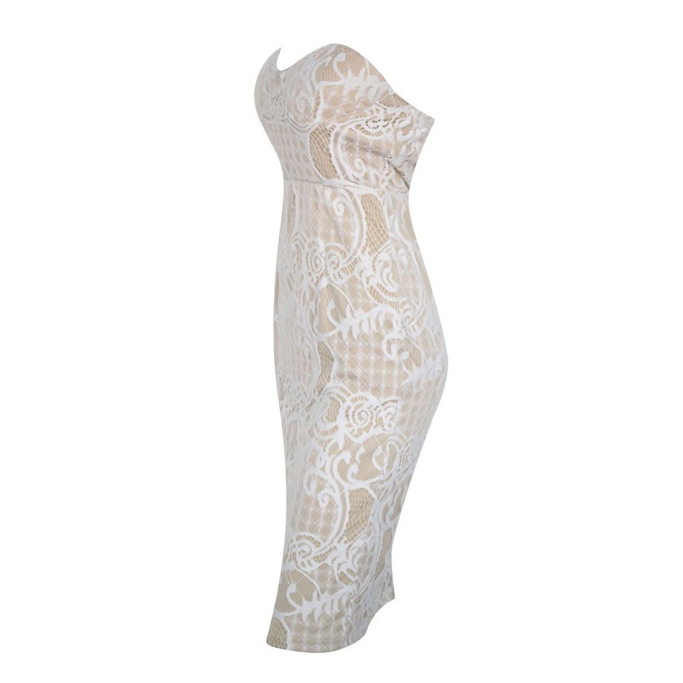 Thumbnail: Strapless Beige Cocktail Dress