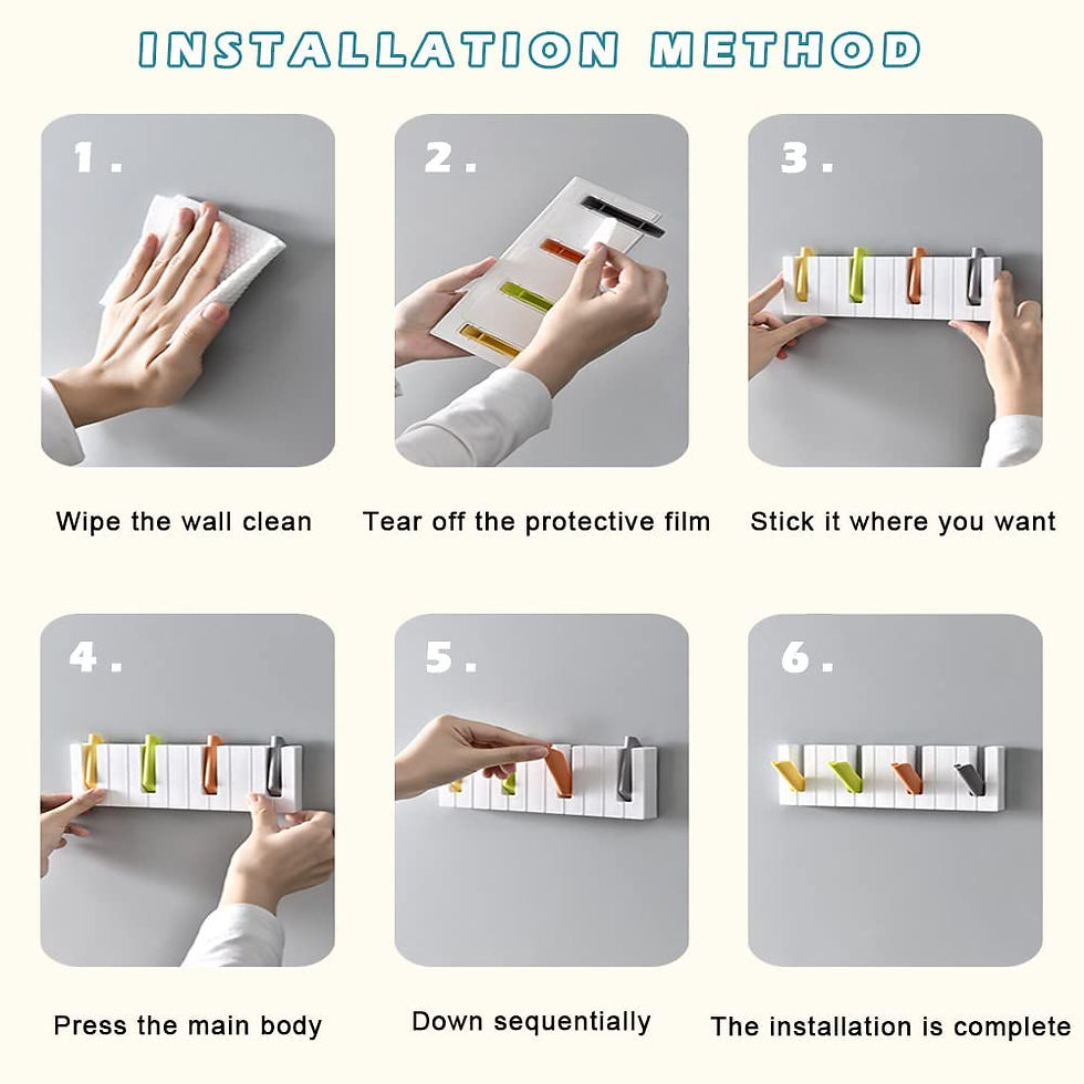 Thumbnail: Piano Wall-Mounted Self-Adhesive Hooks Multipurpose