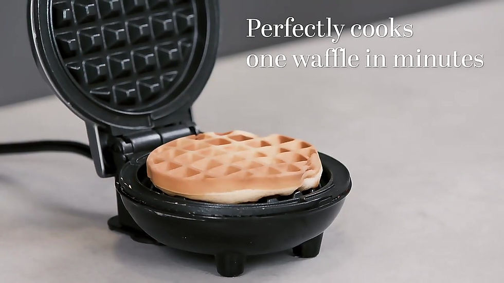 Thumbnail: Mini Waffle Maker Machine Non-Stick Electric Iron for Belgian Waffles