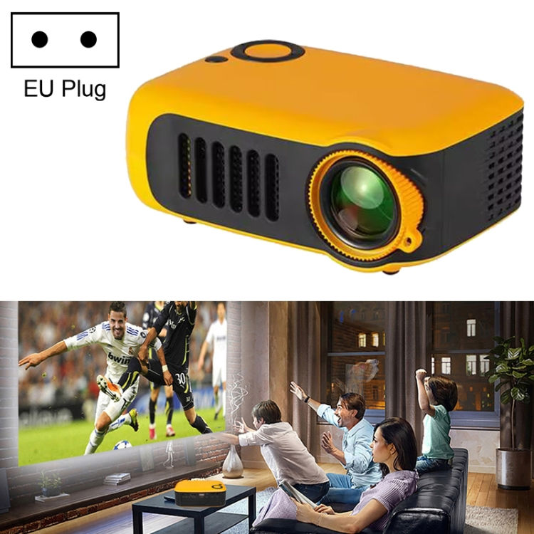 Thumbnail: A2000 1080P Mini Portable Smart Projector Children Projector, EU Plug(Yellow)
