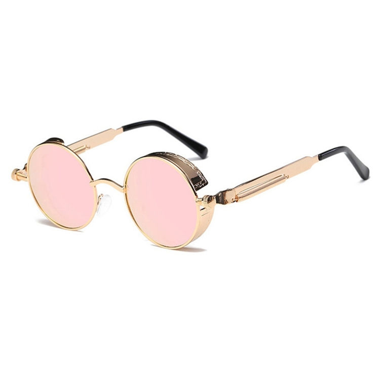 Thumbnail: Metal Round Frame Steampunk Retro Sunglasses for Men Women