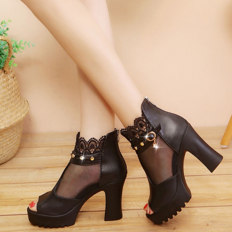 Thumbnail: Women Summer Peep Toe High Heeled Sandals
